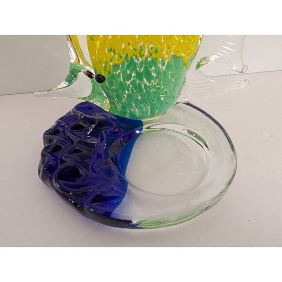 Partylite Glass Angelfish Figurine With Blue & Green Base - Picture 4 of 7